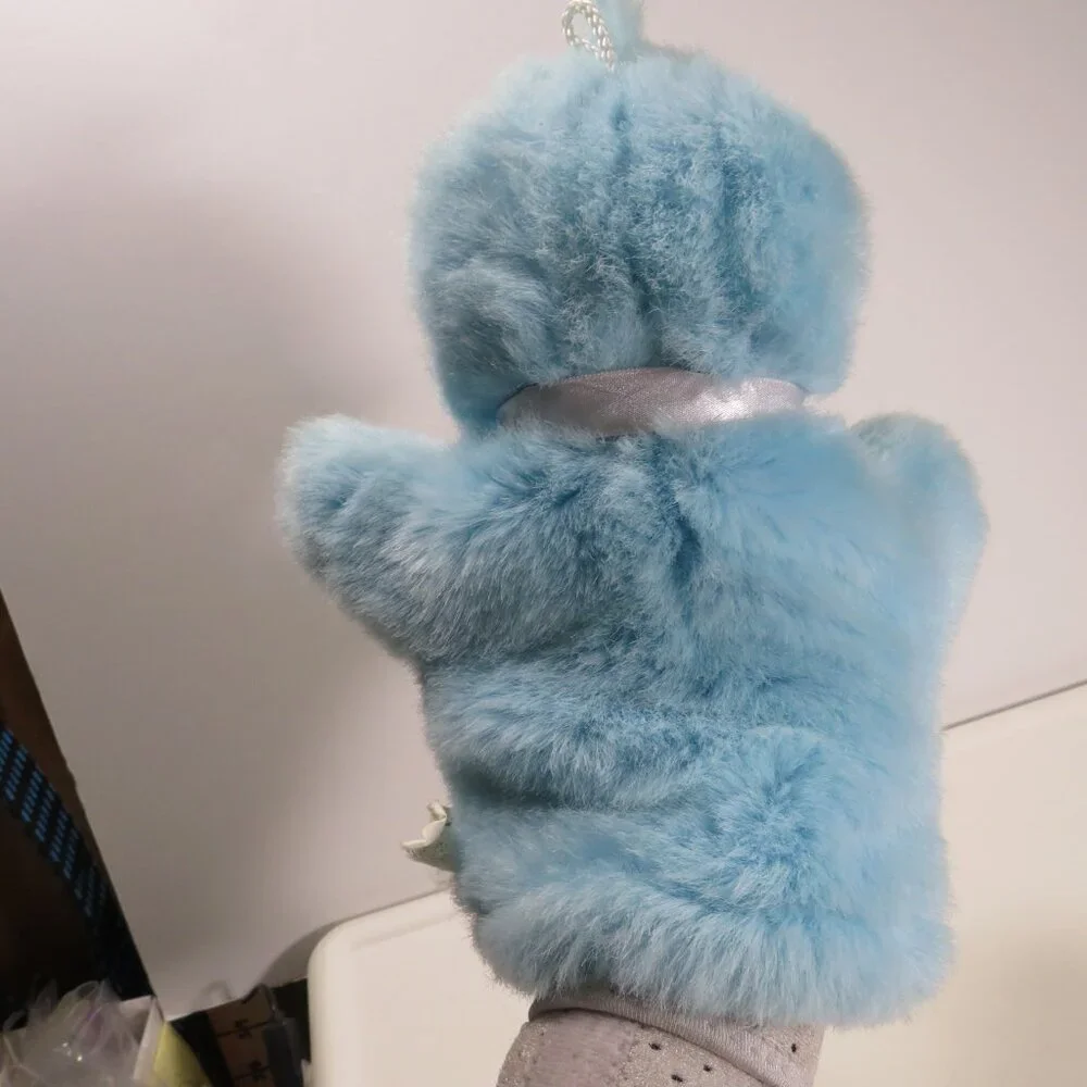 vintage 80s blue duck puppet with satin fabric bill Commonwealth RARE